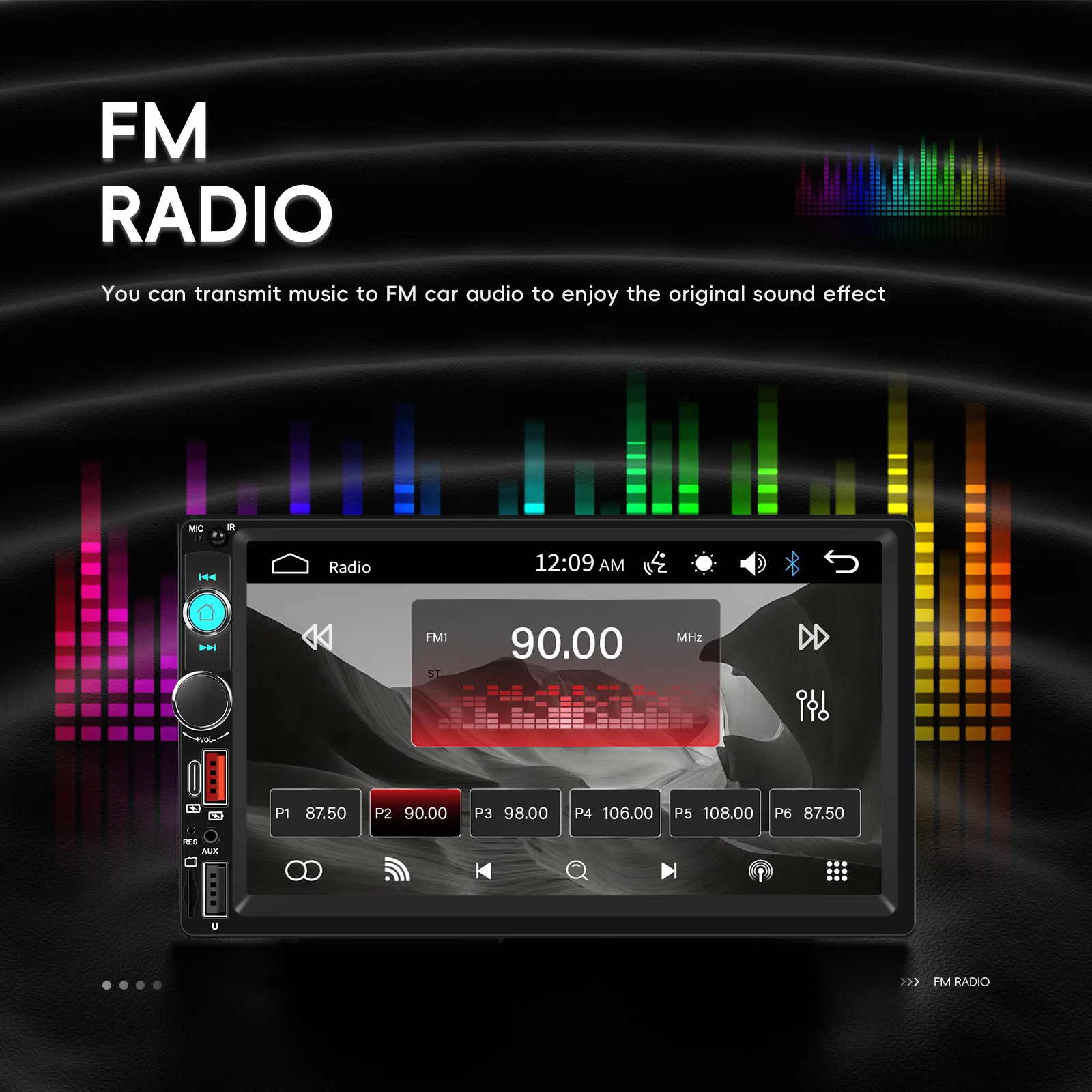 Podofo 2Din راديو السيارة Autoradio 7 "شاشة تعمل باللمس سيارة مشغل وسائط متعددة بلوتوث FM TF سيارة ستيريو مرآة ربط كاميرا الرؤية الخلفية #3