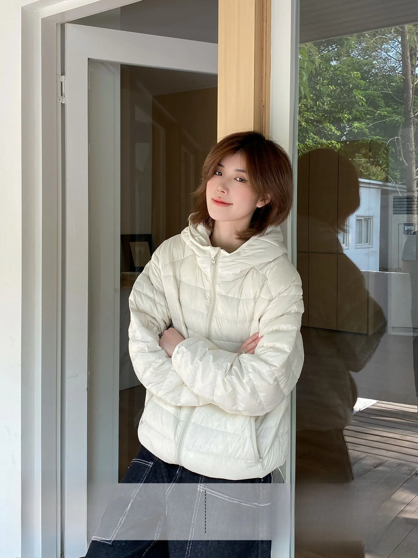 

Ja 90 White Du down с капюшоном Jaet Cleanfit Теплая верхняя одежда для пар Простой сли Несъемный капюшон Thiened Long Sve