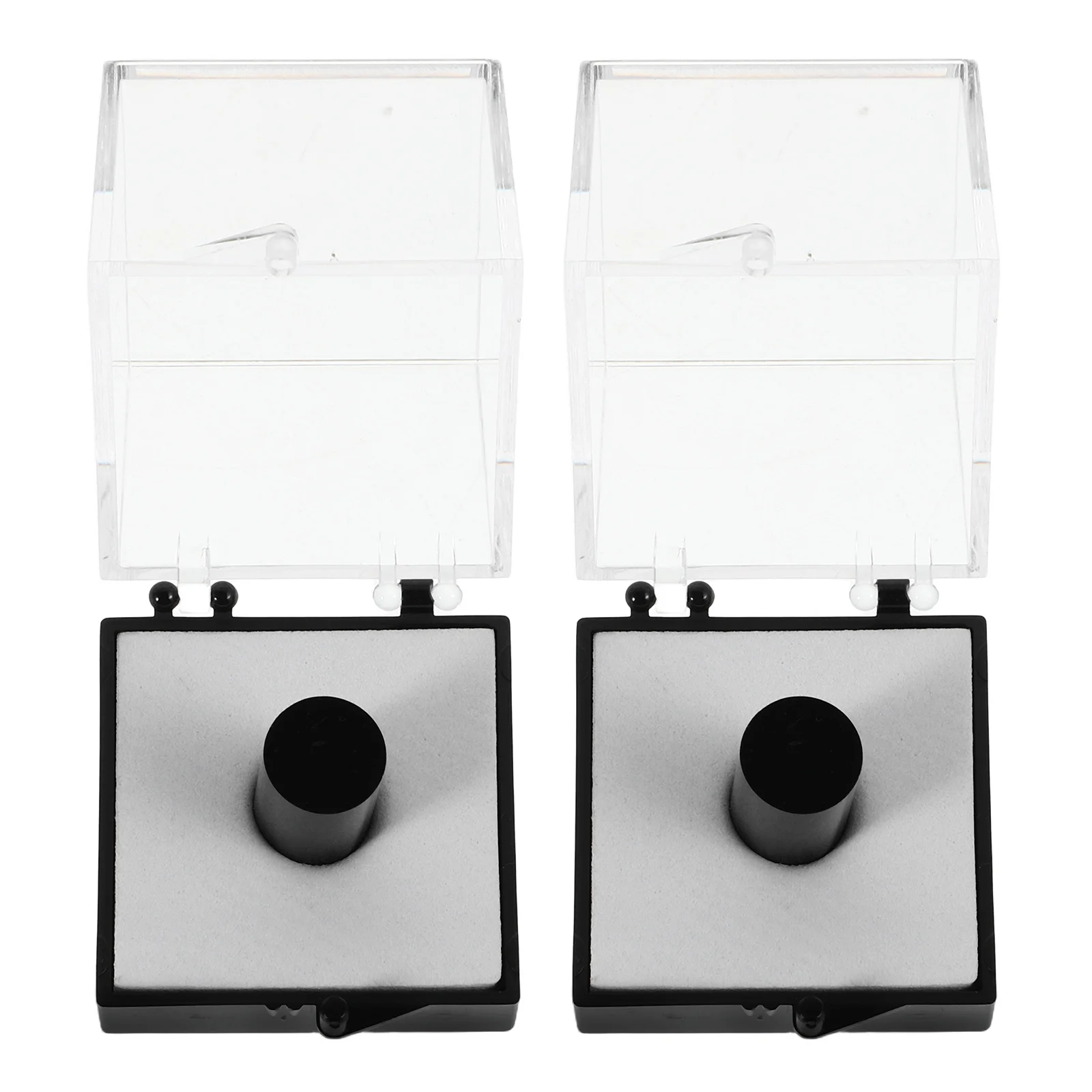 

2Pcs Mineral Crystal Display Boxes White Cushion Storage Case Specimen Organizer for Gemstone Rock Collection Acrylic Clear