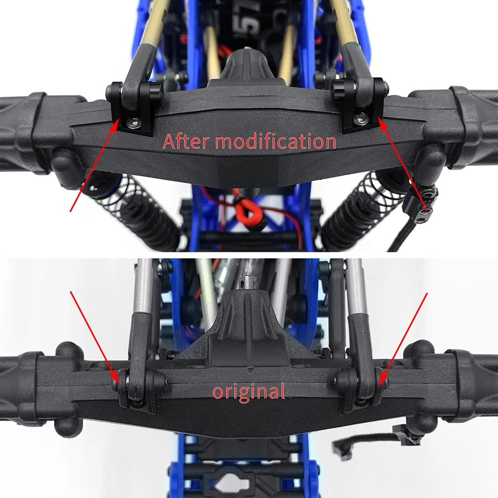 TRINOOD amortiguador superior e inferior de aluminio, asiento fijo para 1/18 Mini LMT 4WD, Monster Truck cepillado, piezas de actualización