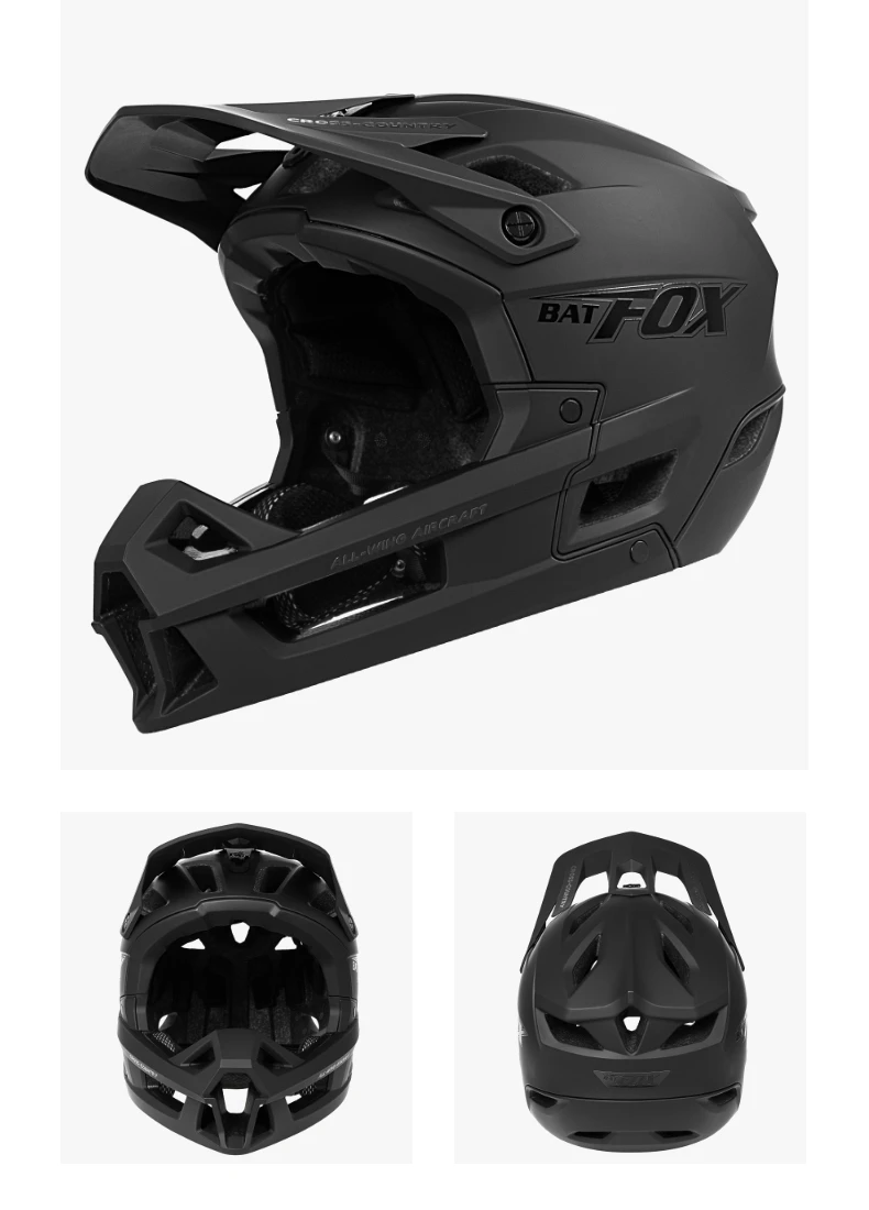 BATFOX Full Face Mountainbike Helm Offroad-Zertifizierung Sicherheit MTB Casco Fahrrad Integral geformte Reiten Fahrradhelme – Detail 6