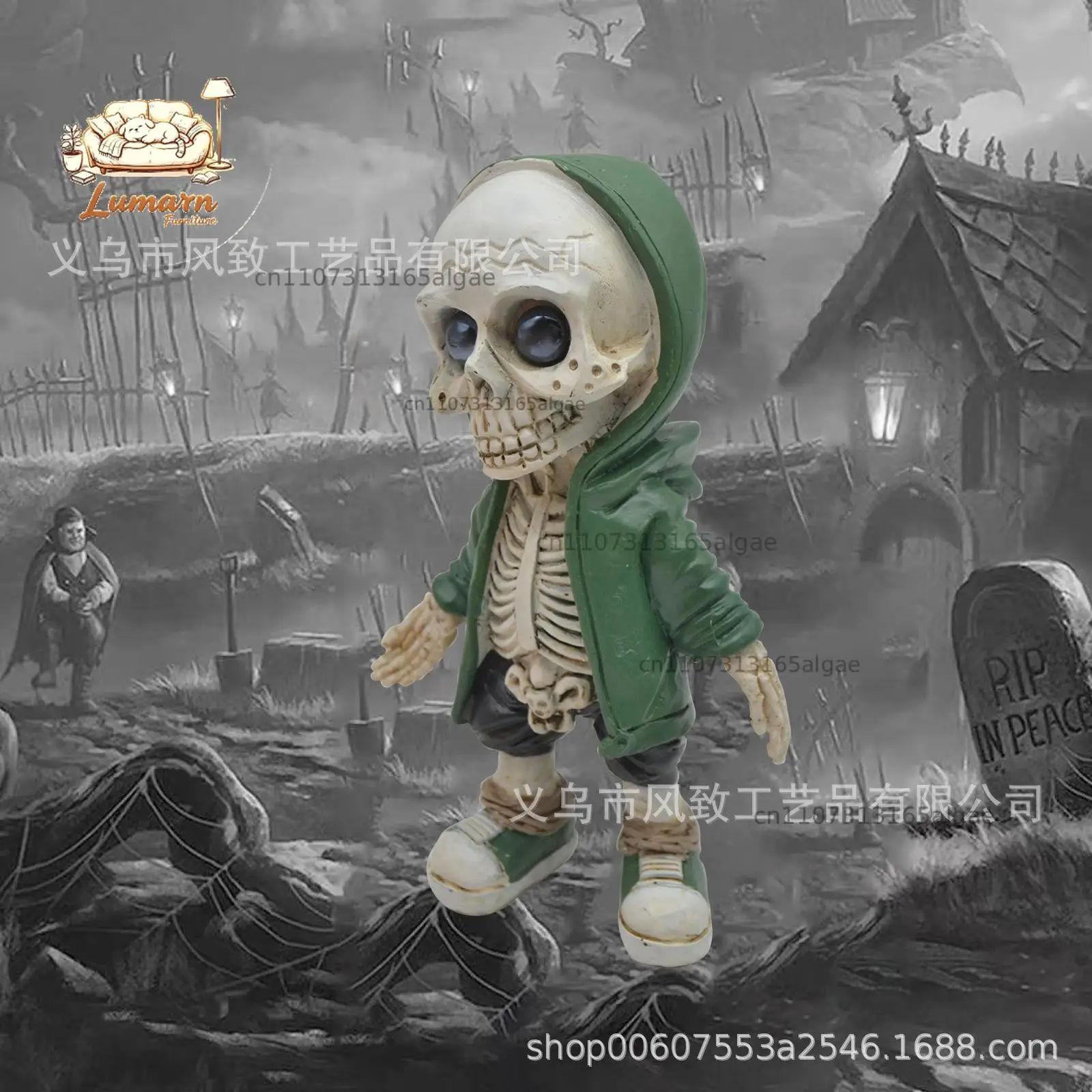 Halloween Skull Resin Decoration Ghost Festival Party Desktop Courtyard Decoration Resin Craft
