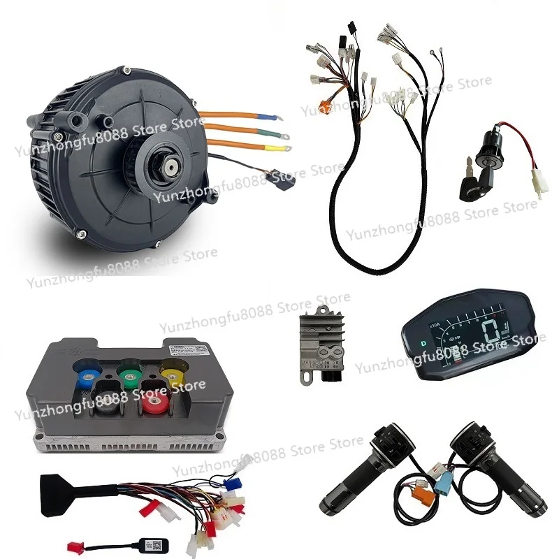 

QS165 5000W Mid-drive Hall Motor With Controller ND72450 With Complete Wiring Harness For Electric Moped
