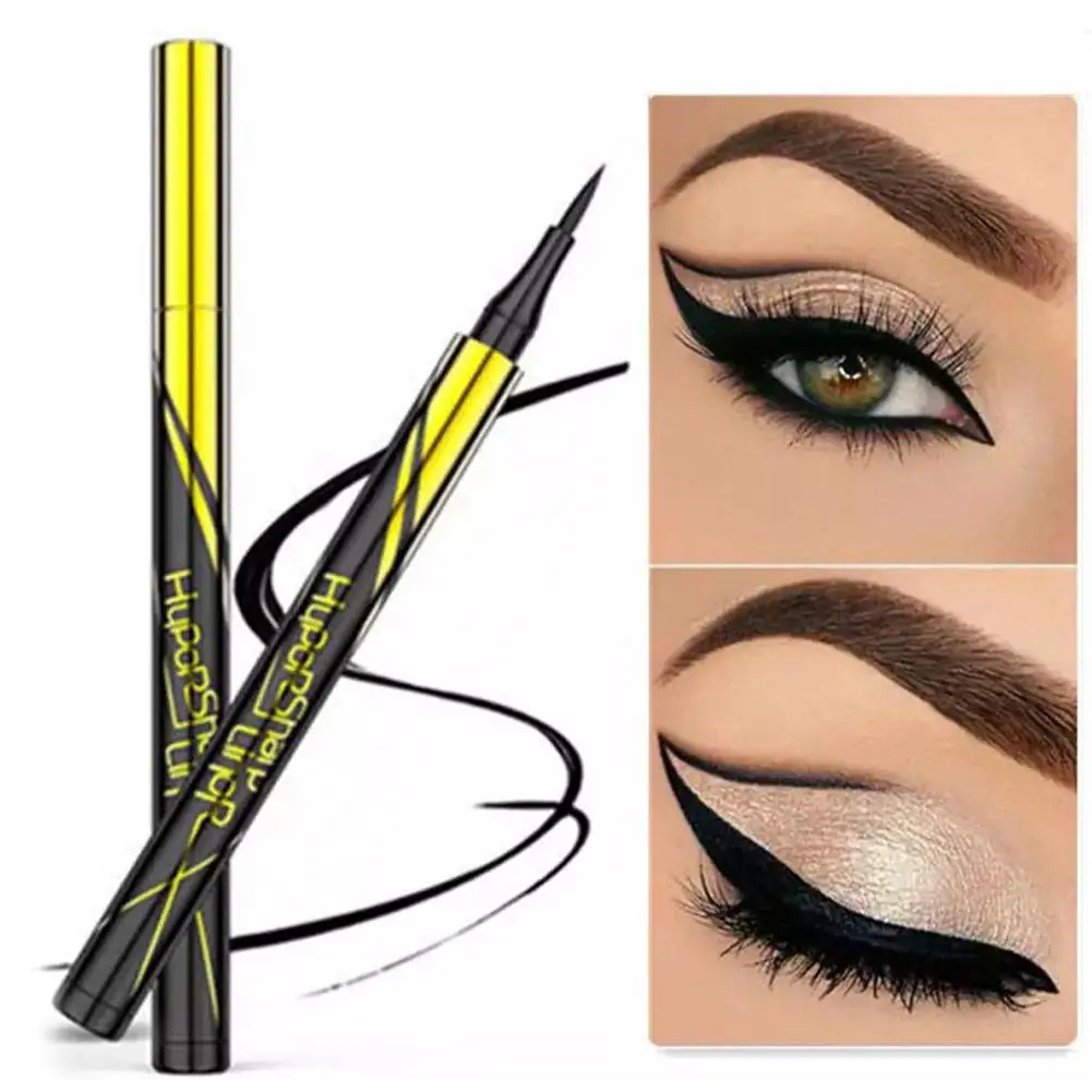 Wodoodporny matowy szybkoschnący bez barwienia Halo Eyeliner naturalne narzędzia czarny cienkopis Eyeliner do makijażu płynny długi ołówek brązowy La C6P9