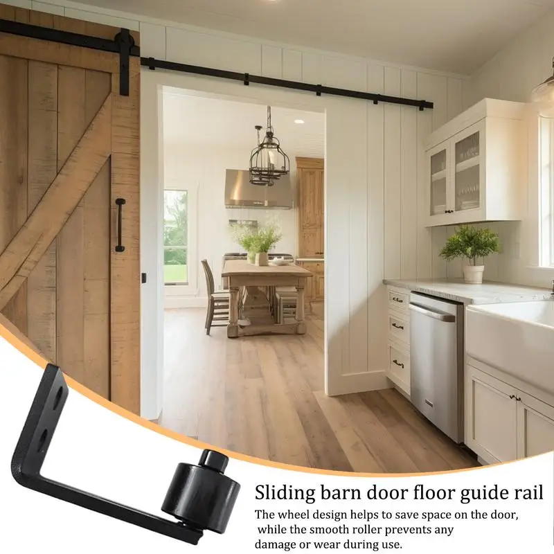 Barn Door Guide Flexible Bottom Bracket Floor Guides Flat Base Roller Hardware Kit Single Wheel Barn Door Floor Rail For Sliding