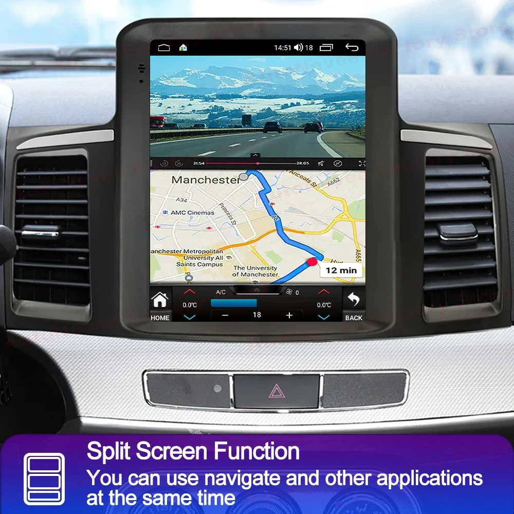 Carplay Android Car Radio For MITSUBISHI LANCER 2008-2016 Stereo Navigation GPS Tesla Style Bluetooth 4G Wifi DVR Camera Display
