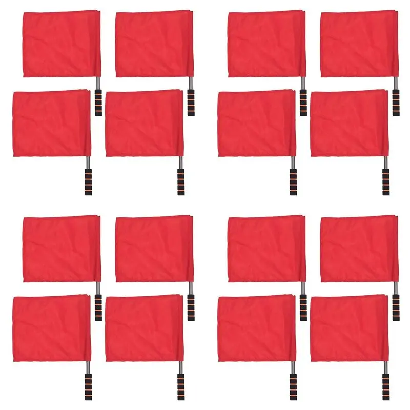 

【BIG SALE】Red Sports Referee Flag 16 Pieces Track And Field Event Referee Flag Football Goal Flag Flag Bearer Flag Sponge Handle