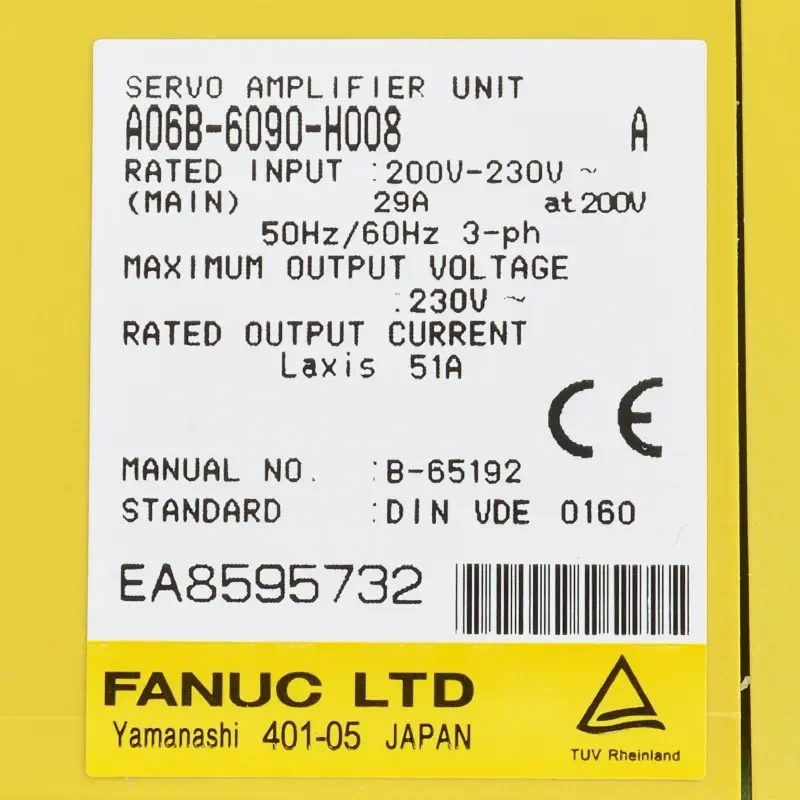 

CNC Machines Fanuc Servo Drive A06B-6090-H008 A06B-6090-H234 A06B-6090-H004 A06B-6090-H233 A06B-6090-H004