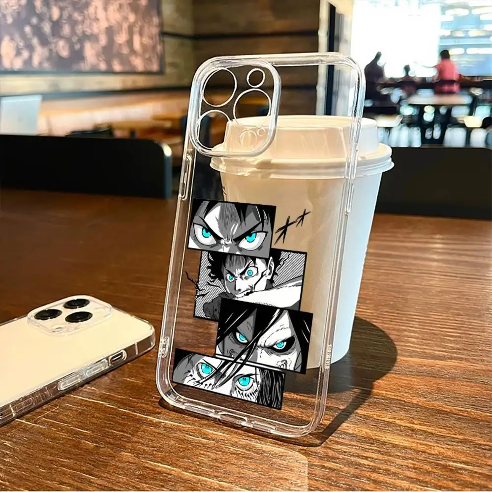 

E-Eren Y-Yeager Phone Case For iPhone17,16,15,14,13,12,11 Plus,Pro Max Soft Transparent Cover