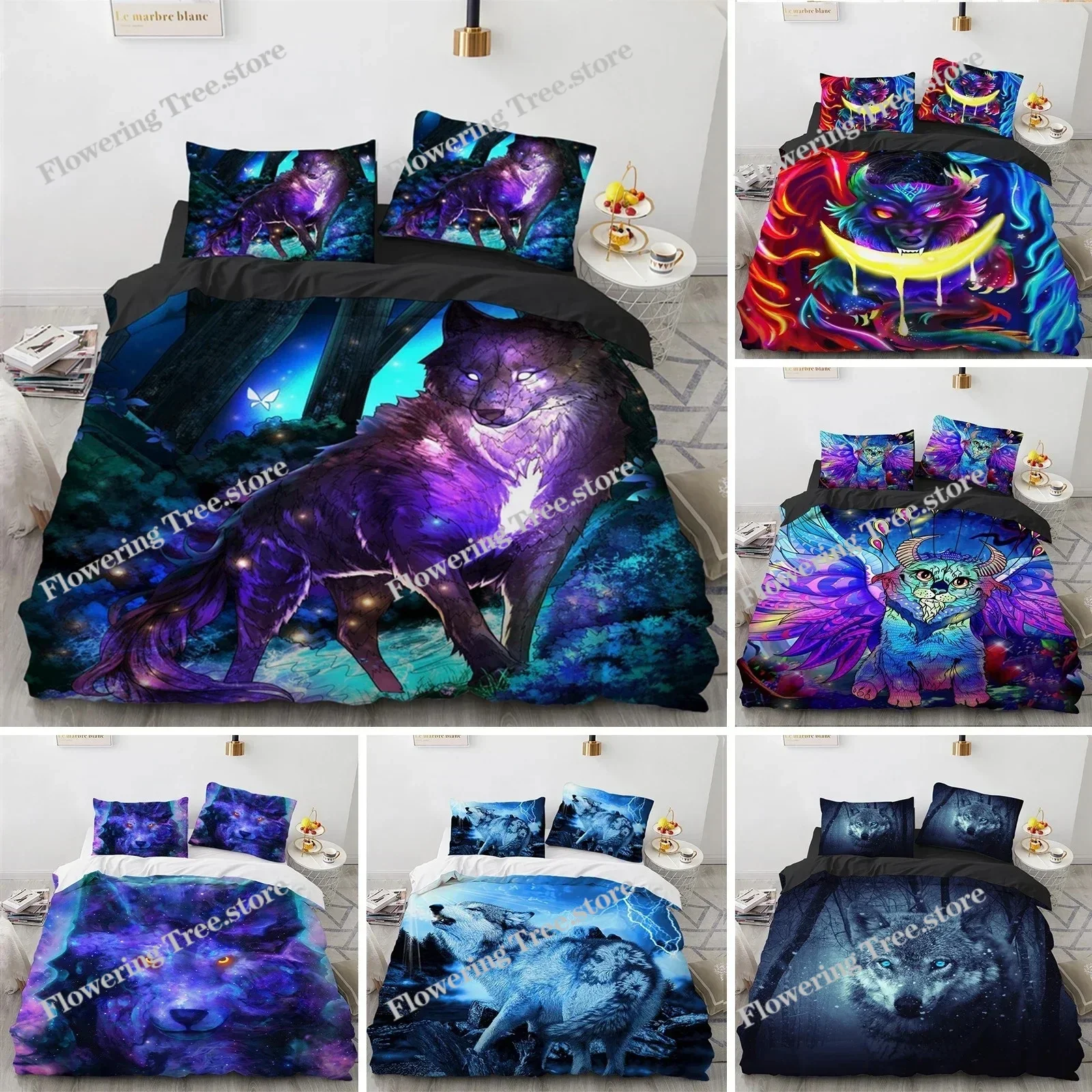 

Wolf Duvet Cover Microfiber Exotic Animal Bedding Set Wild Animals Comforter Cover Full King Queen For Teen Adult Bedroom Decor