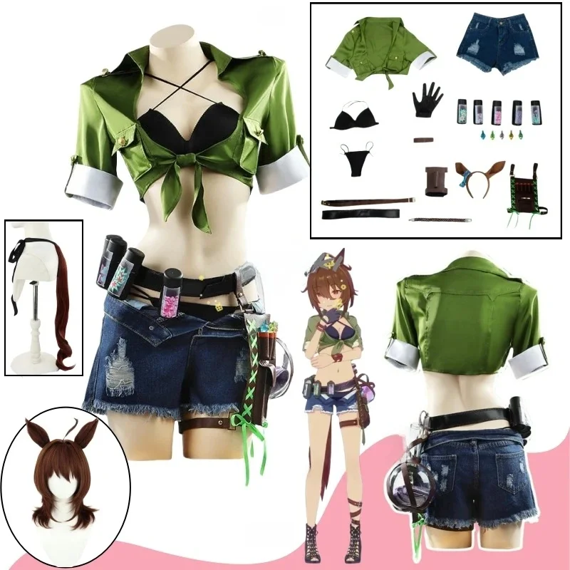 Agnes Tachyon Cosplay Umamusume Pretty Derby Lunatic Lab Costume Bikini Swimming Suits Cosplay Costume Halloween Sexy Outfits