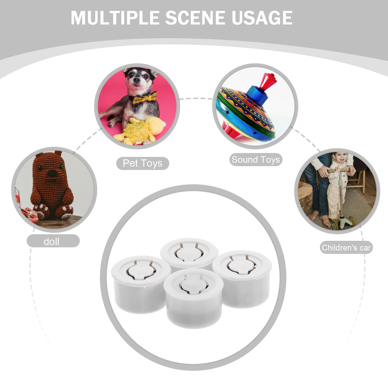 4個入り 動物音マシンコア リアルな猫犬呼び出し音 インタラクティブペット噛むおもちゃ交換用スクイーカー DIYプロジェクト 子供遊び用