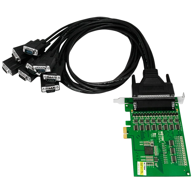 UOTEK Industrial High Speed PCI-E to 8 Port RS-485 RS-422 Serial Card PCIE to RS485 RS422 Converter ESD Anti-lightning 4U UT-798