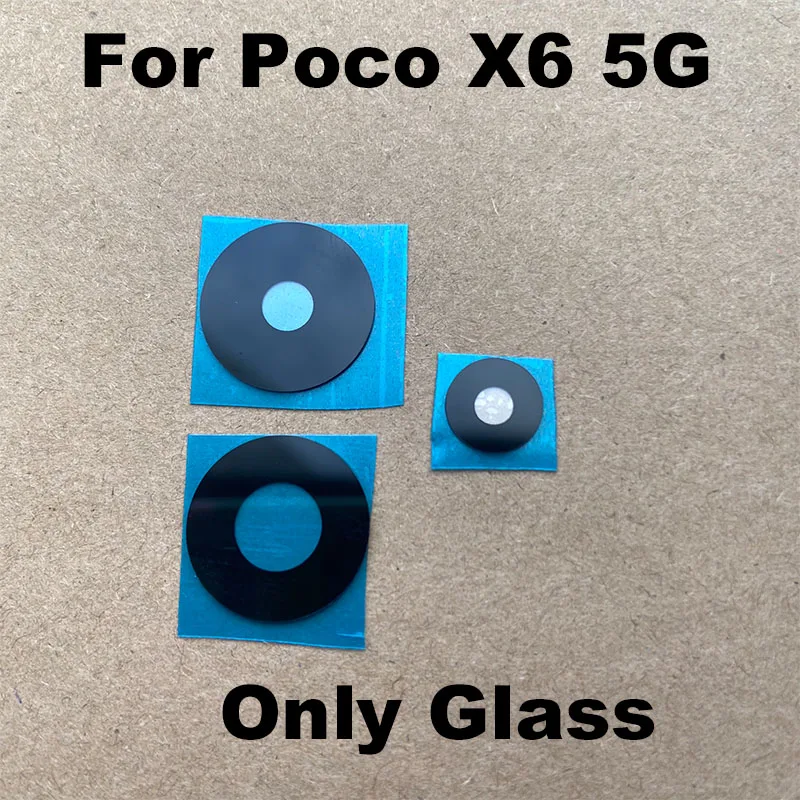 New For Xiaomi Poco X6 5G Back Camera Lens Glass Rear Len With Frame Cover Holder Adhesive Sticker Replacement