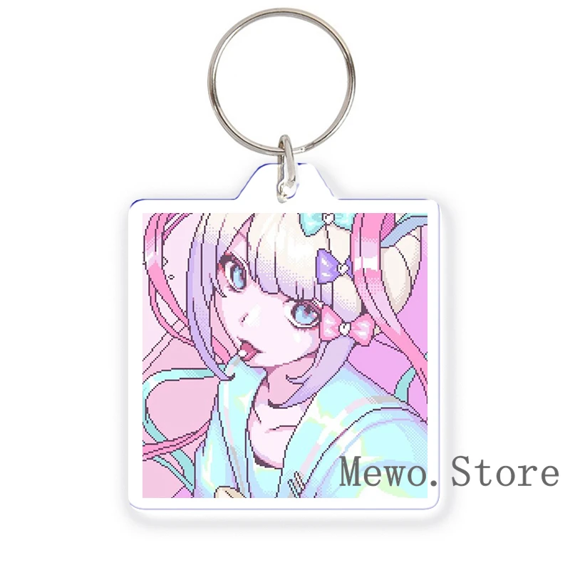 Game Needy Girl Overdose Acrylic Keychain Ame Rain Kangel Key Ring Bag Decor Pendant Cosplay Jewelry Fans Collect Gifts