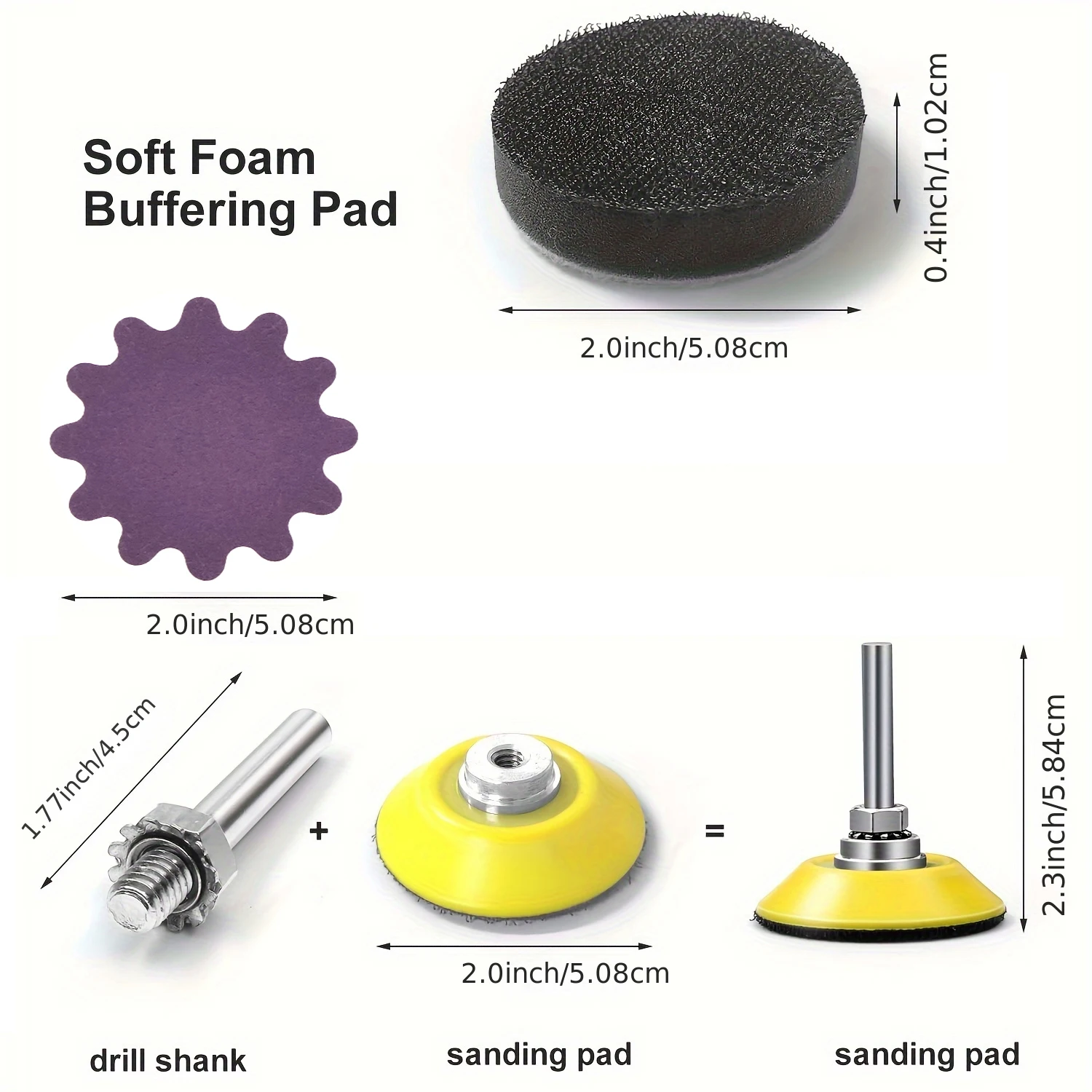 2 Inch Flex Edge Sanding Discs Hook and Loop 123Pcs for Bowl Sanders and Drill Sanding Attachments Prevent Shifting Single Grit