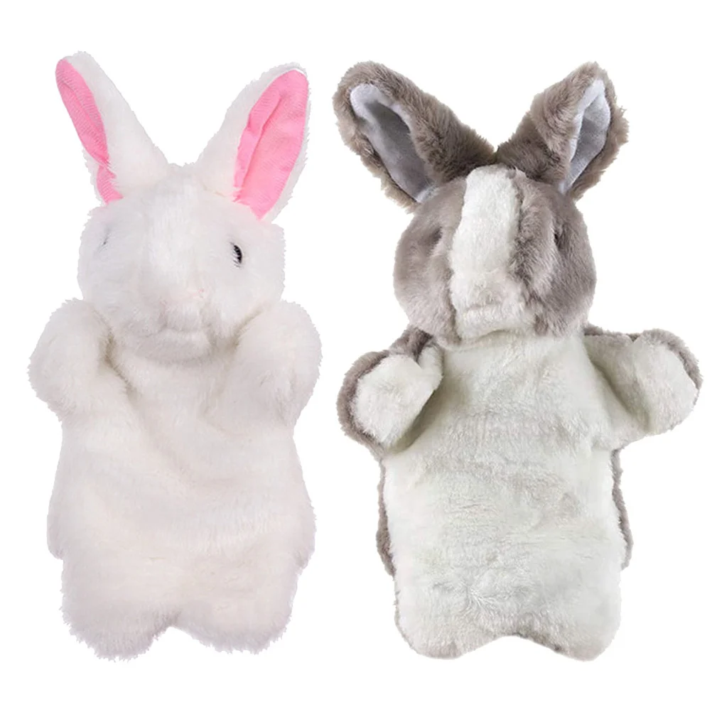 2Pcs Rabbit Hand Puppet Interactive Storytelling Play for Kids Parent Child Communication Educational Hand Puppet Plaything