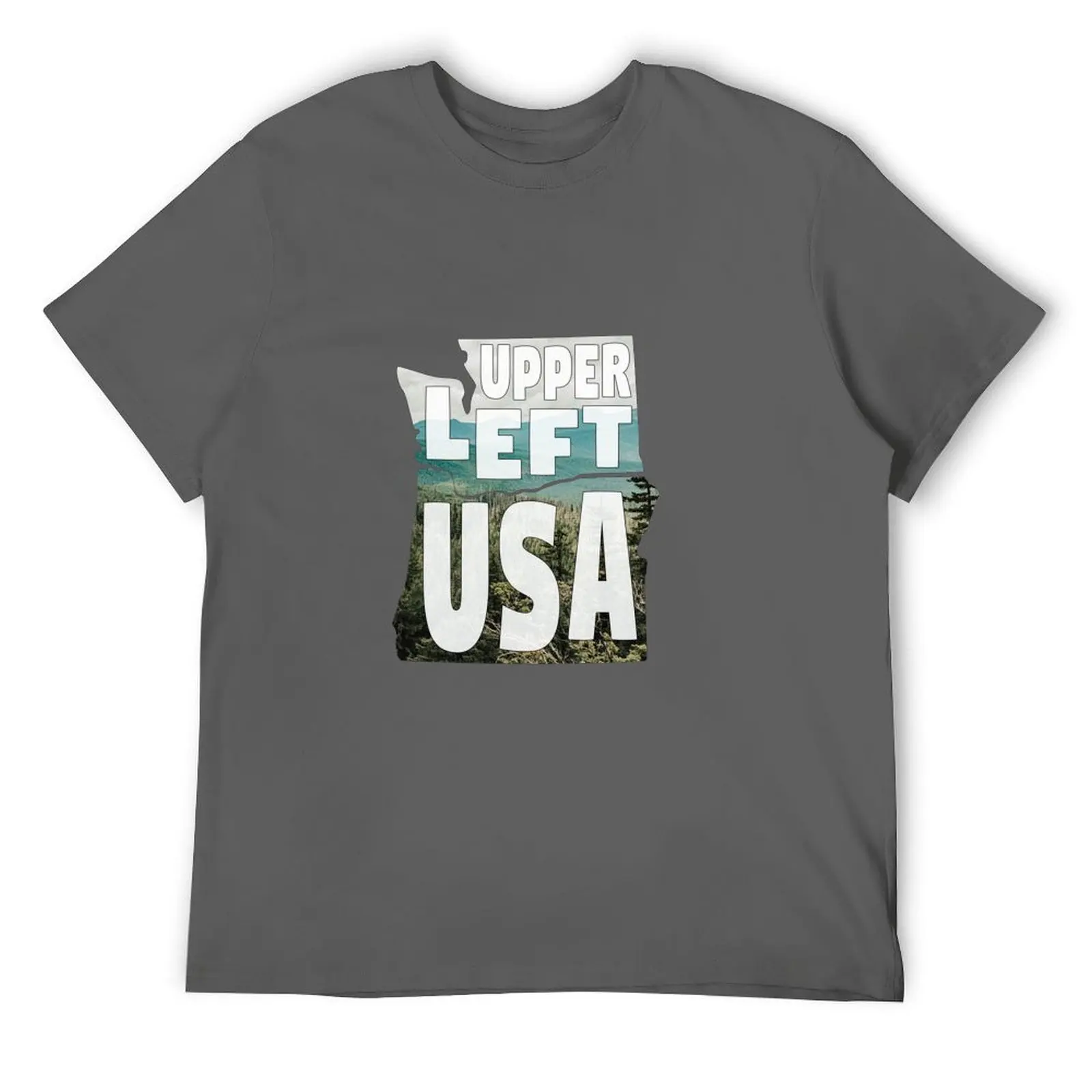 Upper Left USA Pacific Northwest Washington Oregon T-Shirt plus size clothes summer 2025 mens vintage t shirts