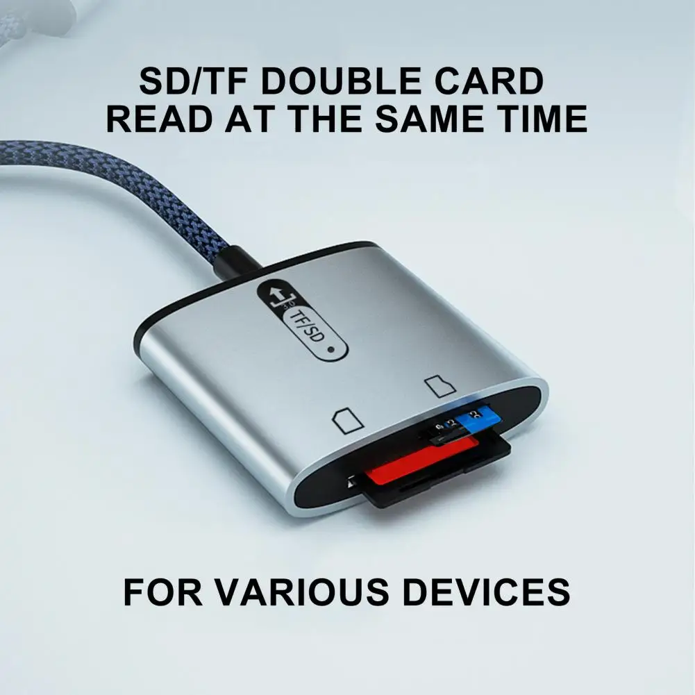 TF Card Reader Plug And Play Dual Slot USB 3.0 High Speed Data Transmission 2 in 1 Camera Memory Card Reader Computer Accessorie