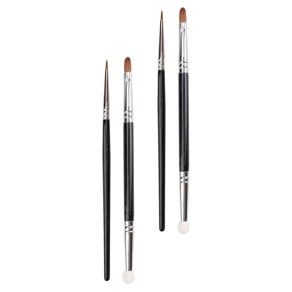 4Pcs Small Concealer Brush Double Head Fiber Makeup Tool for Blemish Cover Nose Shadow Eyeliner Precision Application Travel