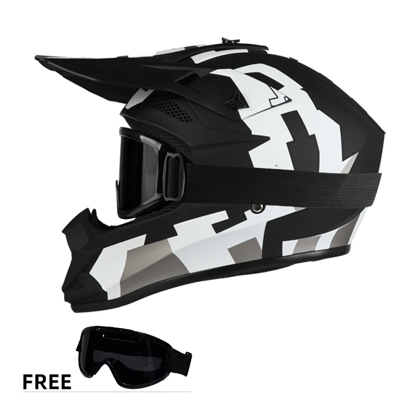 خوذة دراجة نارية احترافية معتمدة من وزارة النقل، آمنة للطرق الوعرة، كاملة الوجه، جميع التضاريس، مناسبة للبالغين والأطفال