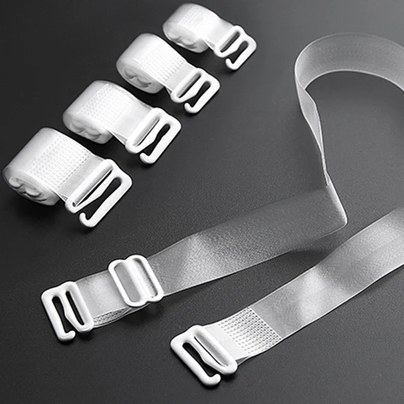 5 Pairs Plastic Buckle Bra Straps for Women High Elastic Clear Silicone Invisible Shoulder Strap Underwear Intimates Accessories