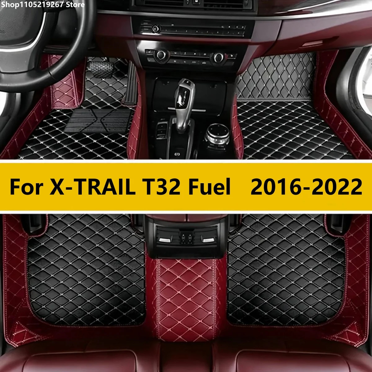 

Автомобильные коврики для X-TRAIL T32 Fuel 2016 2017 2018 2019 2020 2021 2022 Автоаксессуары Кожаный ковер для ног Полный комплект автомобильного коврика
