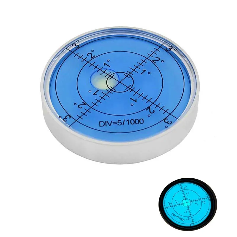HACCURY Circular Luminous Bubble Level Dia 60mm Round Night Vision Bullseye Leveler Horizontal Measuring Tool Magnetic Option