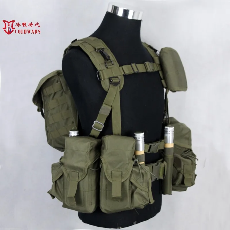 

Russian Special Forces Smersh Tactical Vest, Combat Equipment, AK Bag, Green Tactical Suit, New