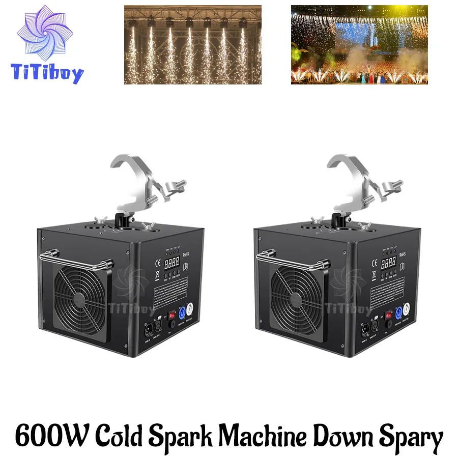 

No Tax 2Pcs Waterfall Fountain 600W Wireless DMX Remote Cold Spark Machine Fireworks For Wedding Party Sparkular Machine