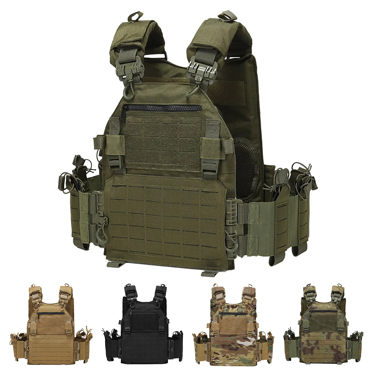 

Быстросъемный тренировочный жилет MOLLE, 1000D композитный материал, лазерная резка, сверхмощная нагрудная вешалка для военных игр