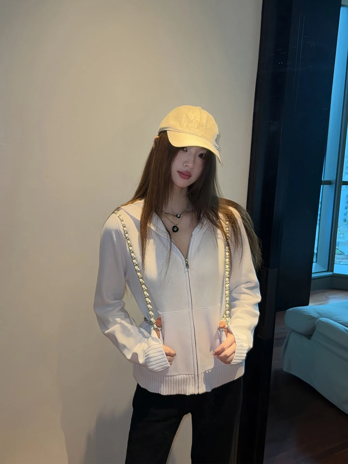 

Korean Sle Knitted Long Sve Hoodie Cardigan Women's Outerwear Slimming Sun Protection Spring Faionable Jaet