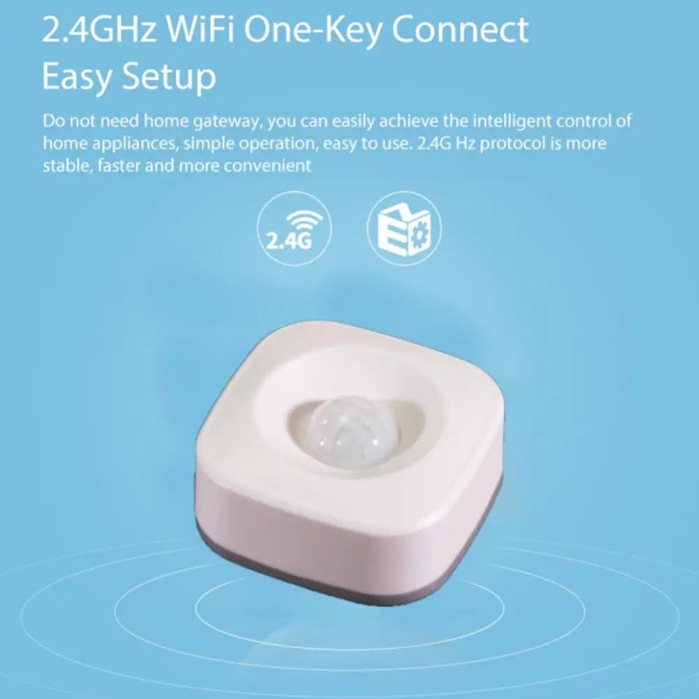 1/3PCS Tuya WIFI Smart PIR Motion Sensor Detector Movement Sensor Smart Life APP Wireless Home Automation System Via Alexa Goole