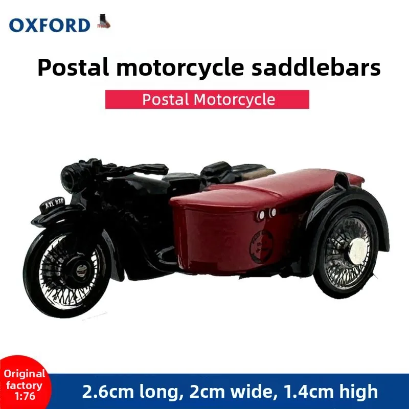 Modèle de moto postale avec side-car OXFORD en alliage moulé sous pression, échelle 1:76, jouet de collection, cadeau, souvenir, ornement de présentation