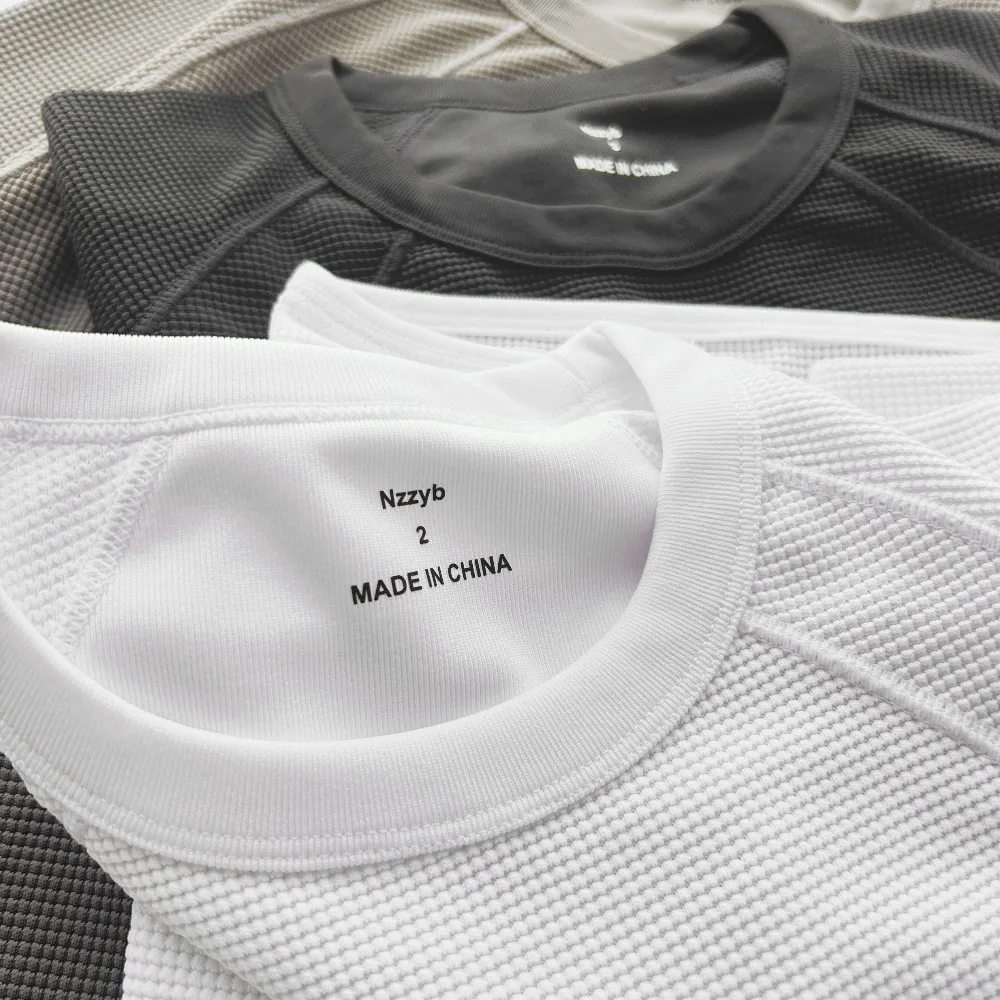 Goldwin function quick-drying perspiration three-dimensional tailoring splicing waffle crew neck short-sleeved T-shirt
