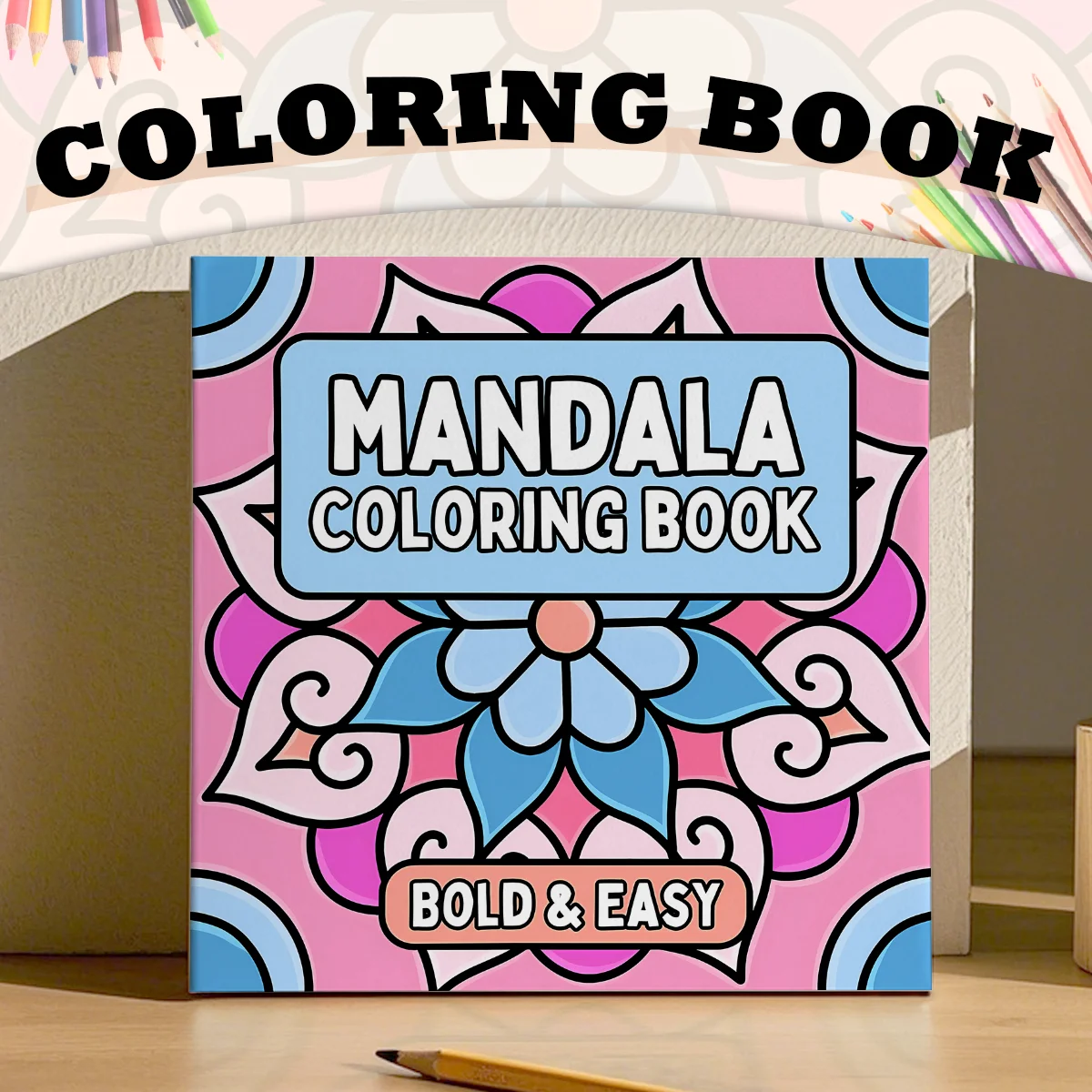 Deluxe Mandala Adult Coloring Book Bold Easy Mandala Patterns Stress Relief Relaxation DIY Graffiti Painting Drawing Gift Book