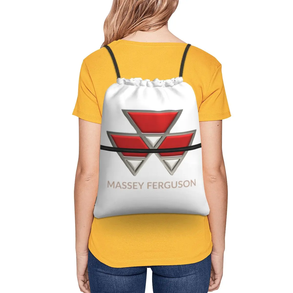 2025 Massey Ferguson Logo Backpacks Fashion Drawstring Bags Sports Bag Book Bags for Man Woman Students