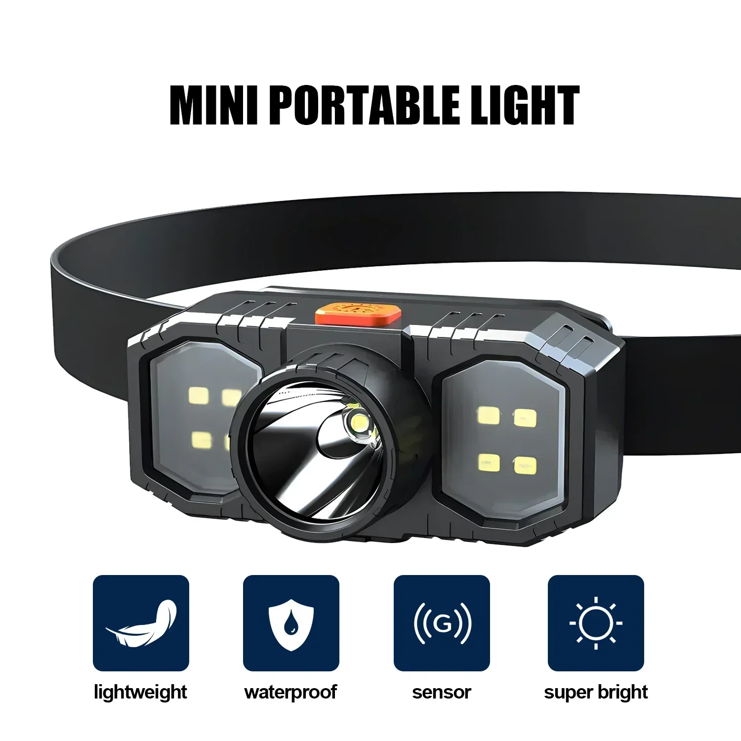KDULIT COB+XPE Powerful Headlamp USB Rechageable Headlight Portable Fishing Camping Outdoor Waterproof Head Lamp Work Flashlight