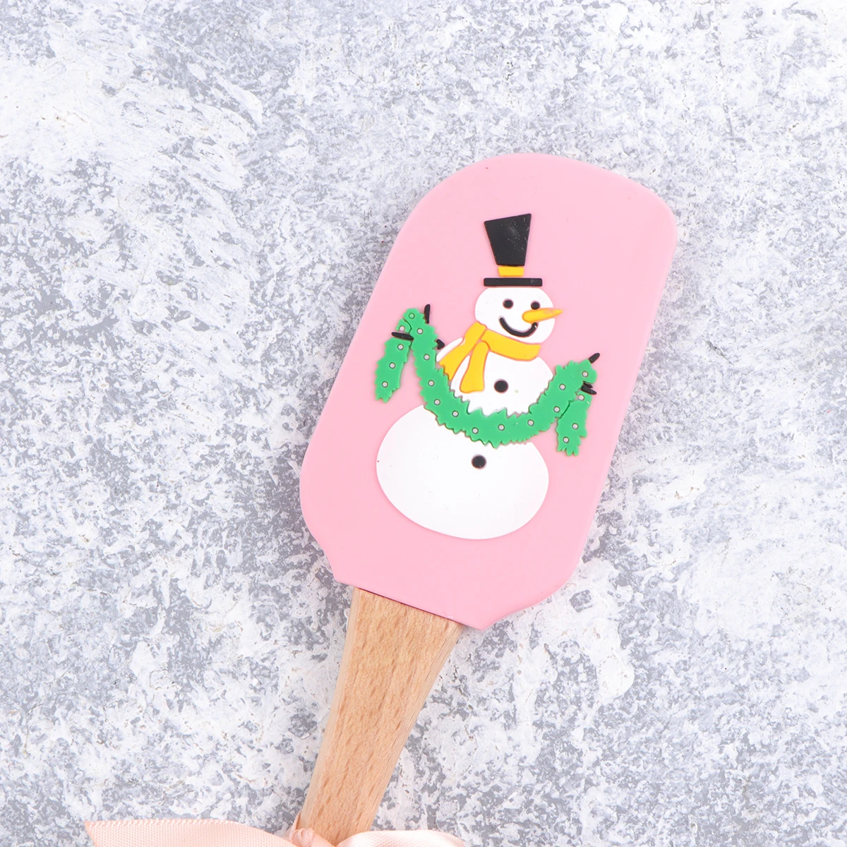 

3pcs Christmas Butter Silicone Spatula Wooden Handle Cake Scraper Tool Heat Resistant Kitchen Baking Set Pastry Scraper