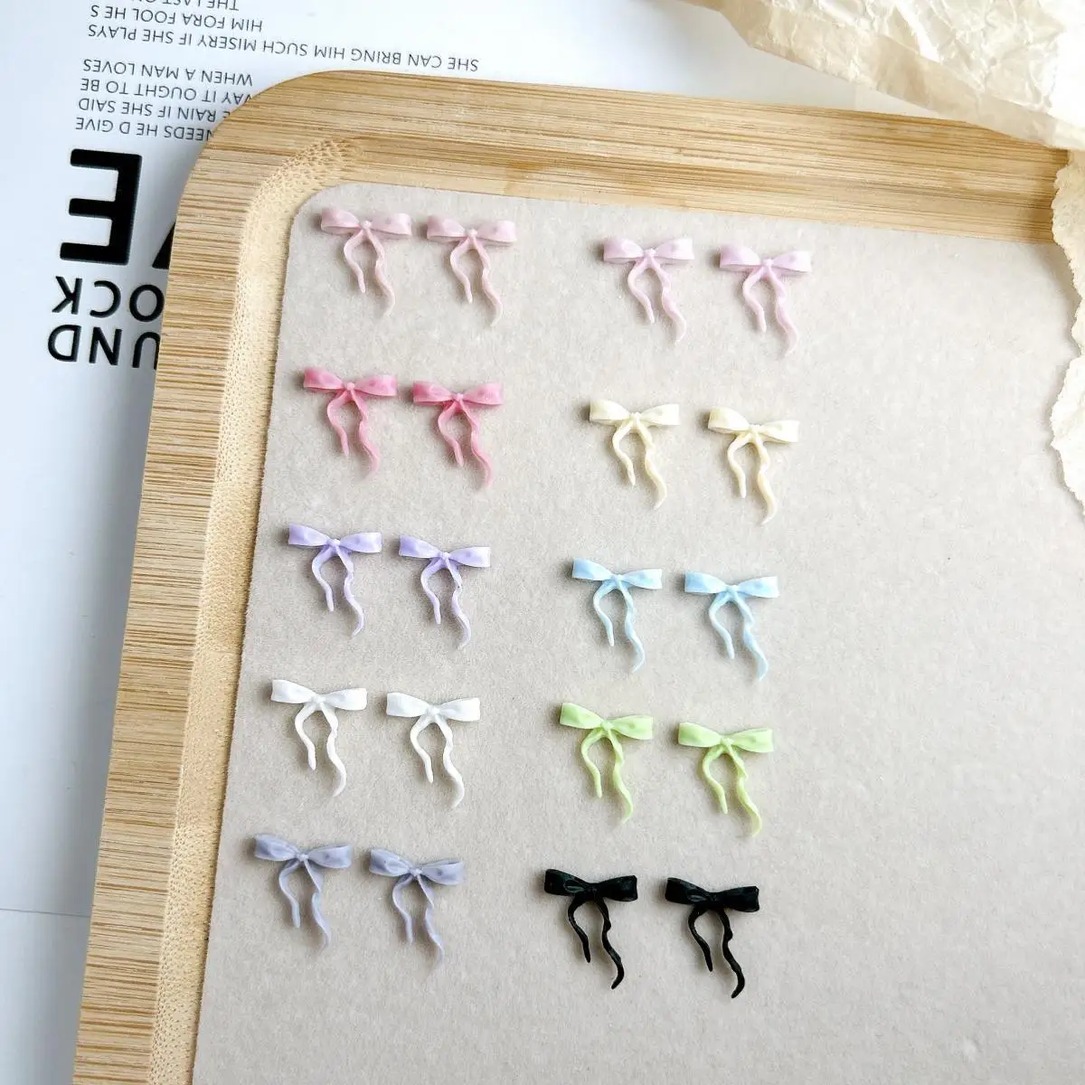 Słodka żywiczna wstążka kokardka do paznokci luzem 3D wielokolorowa miękka kokardka do zdobienia paznokci spinka do włosów ręcznie robione DIY akcesoria rzemieślnicze