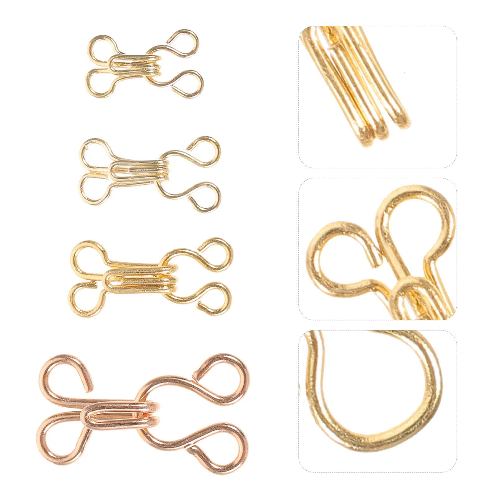 

100Pairs Collar Hooks Strong Metal Sewing Buckles for Lingerie Brassieres Corsets Skirts DIY Clothing Accessories