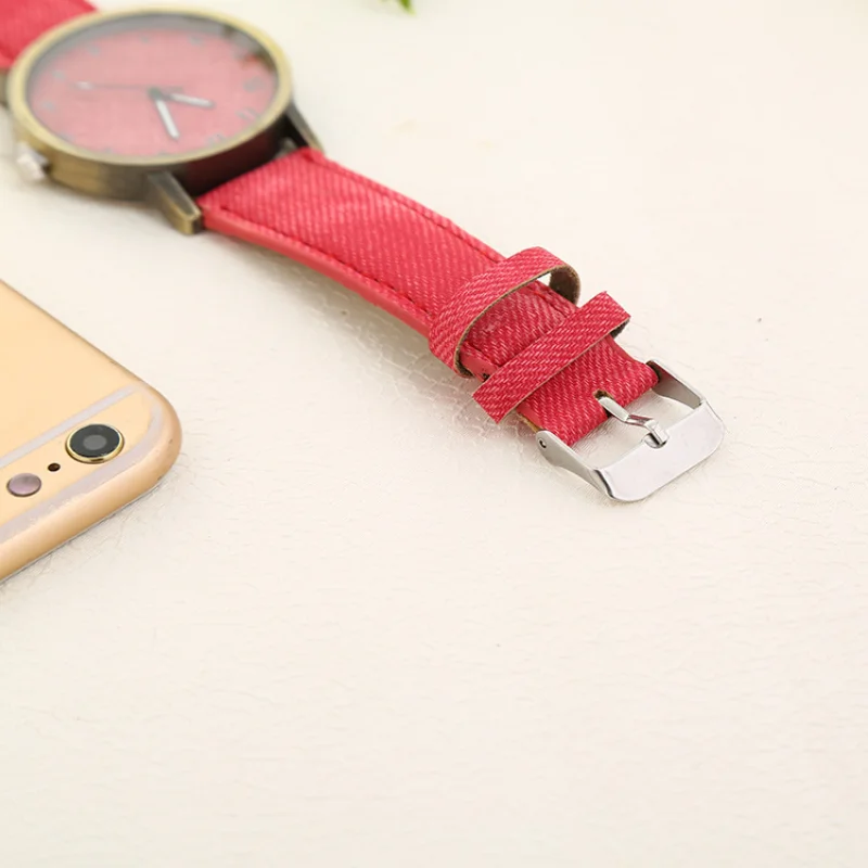 Männer Casual Quarzuhr Frauen Jean Stoff Lederband Kleid Uhren Relogio Feminino Damen Armbanduhr Hot Clock Neue Mode