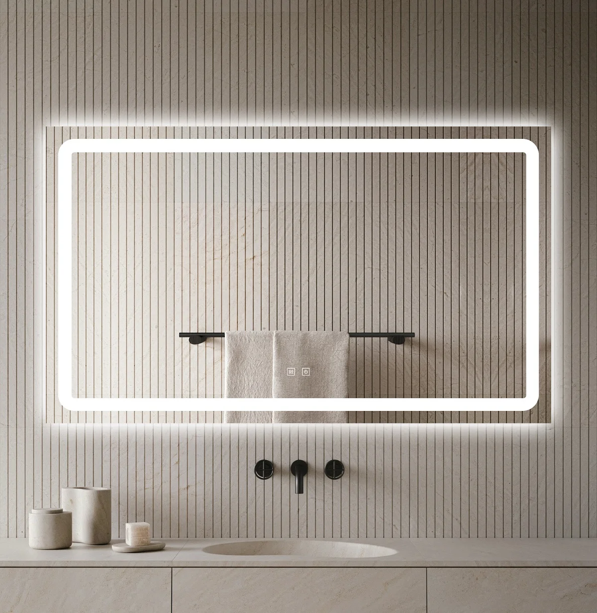 Le haut-parleur de musique a mené le miroir intelligent de salle de bain avec le corps complet de lumière menée par miroir