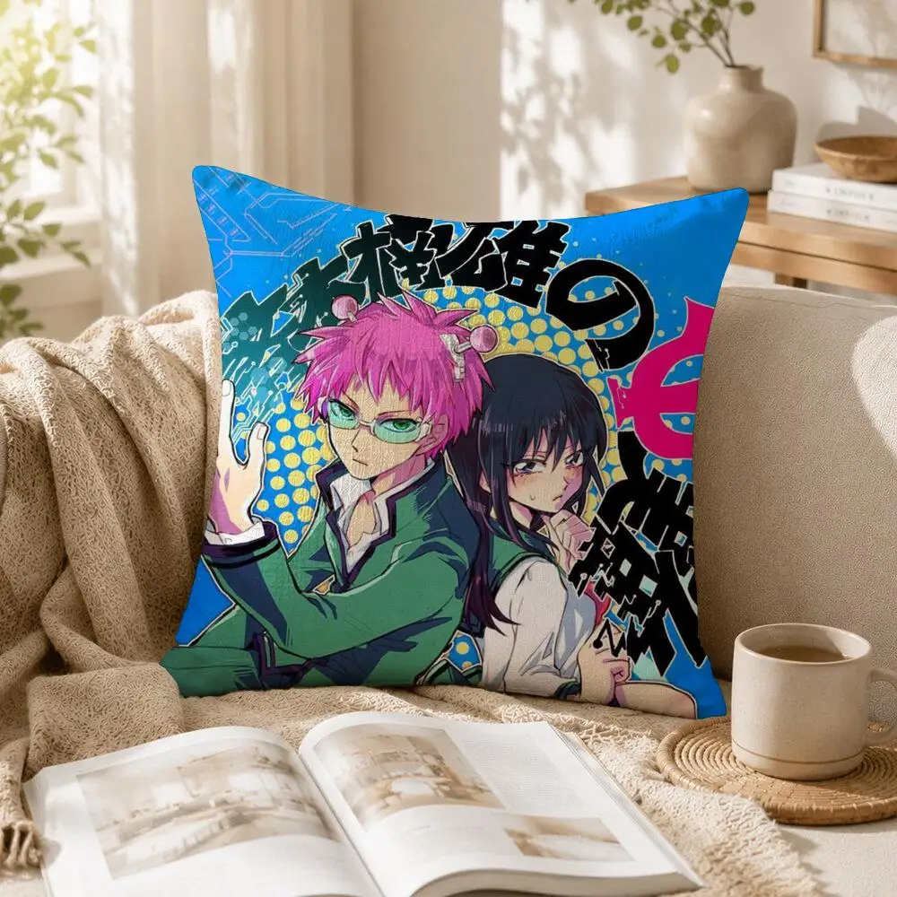 Disastrous Life S-Saiki K Cushion Cover Linen Square Pillow Case Naturally Durable Hypoallergenic Gentle On Sensitive Skin