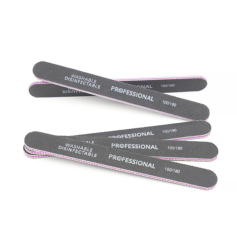 5/10 szt. Dwustronny prosty pilnik do paznokci 100/180 jednorazowe akcesoria do sprzętu do paznokci pilniki buforowe Manicurel Salon produktów
