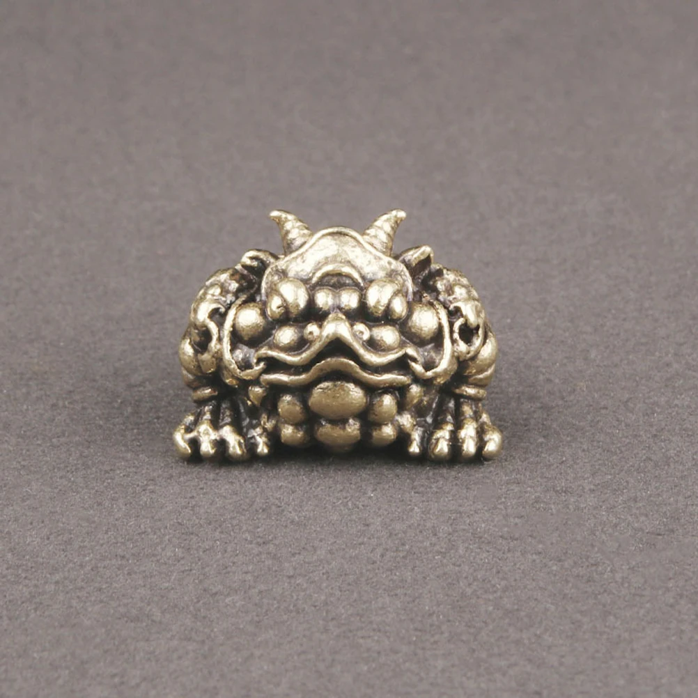 

Brass 3-Legged Statue Fortune Wealth Decoration Desktop Ornament Fengshui Money Toad Exquisite Craft Small Animal Statue Gift
