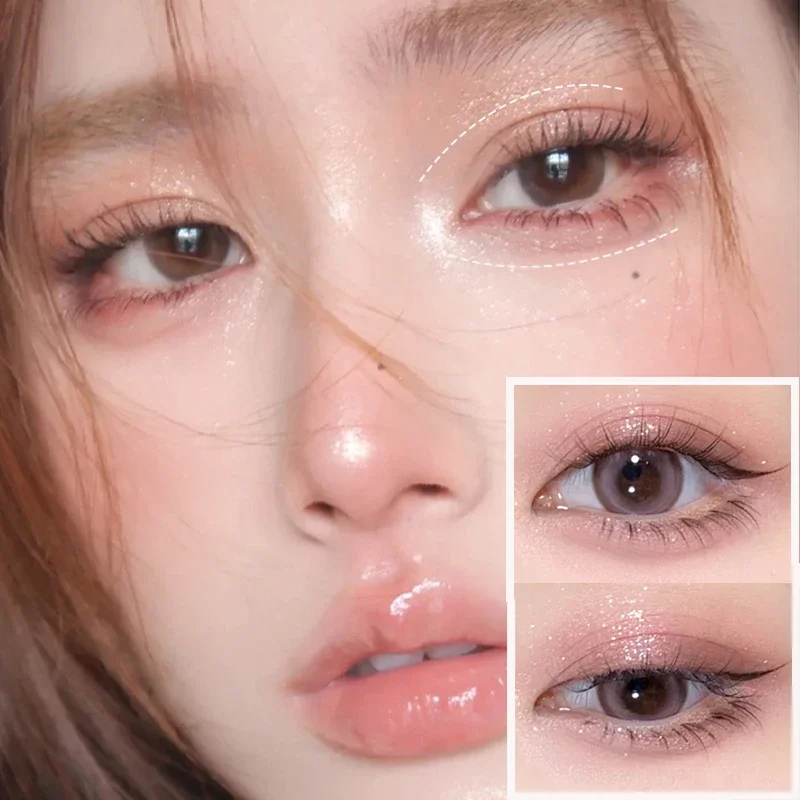 リキッドアイライナー横たわっているカイコペンマットシャドウ折り目明るく速乾性ティーブラウンペングリッターかわいいアイバッグ Aegyo-sal