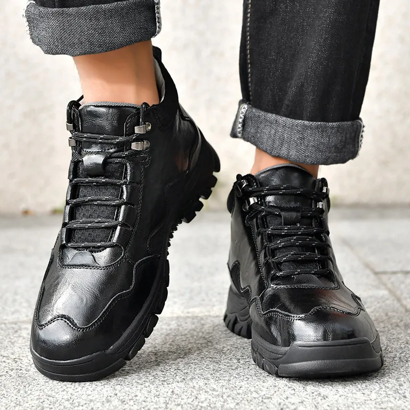 Neue Herbst Handgemachte Leder Männer Stiefel Outdoor Design Turnschuhe Mann Atmungsaktive Casual Leder Schuhe Männer Stiefeletten Herbst Plus Größe – Detail 10