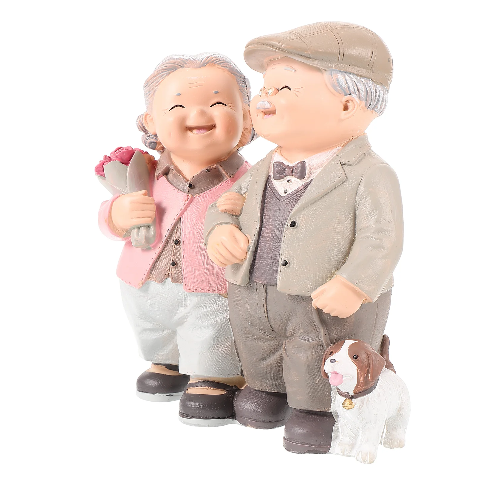 Old Man Granny Ornaments Gift Eye-catching Adornment Top Hat Love Lasts Figurine for Grandparents