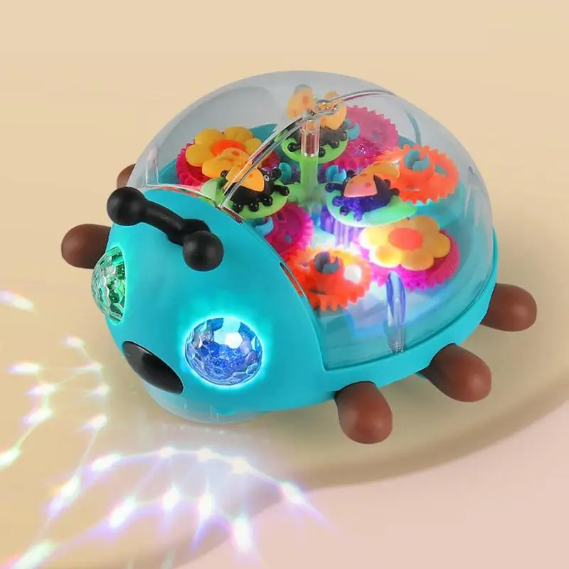 Electric Beetles Car Toys Baby Musical Toys With Music LED Lights Electronic Learning Game Light Up Infant Crawling Toys